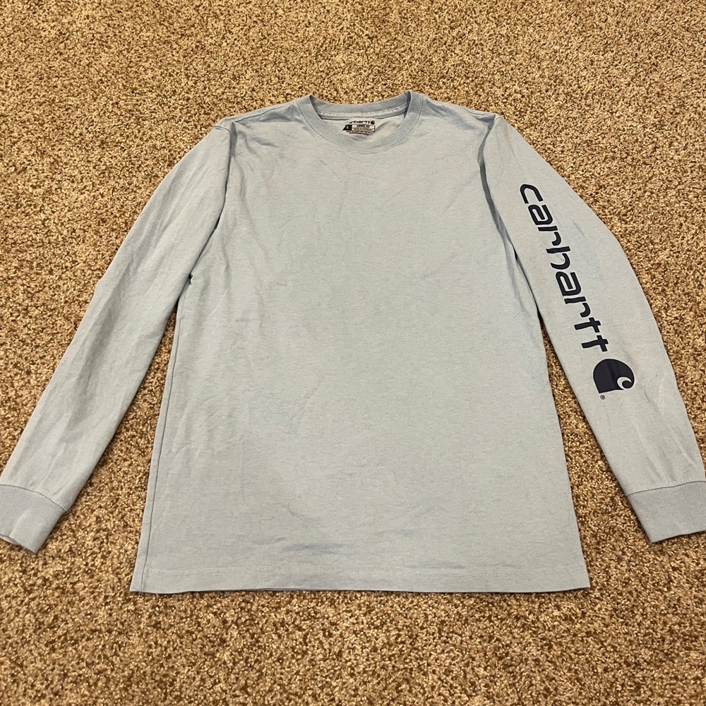 Carhartt long sleeve tee, blue, mens small